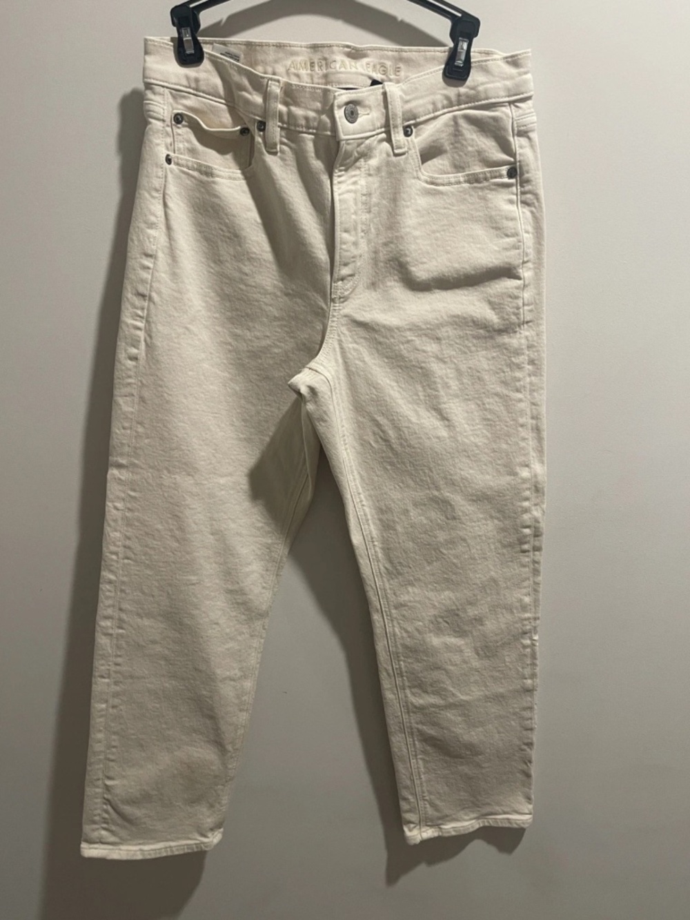 American Eagle AE77 Jeans Women’s Size 8 Short Cream/Ivory Straight Leg